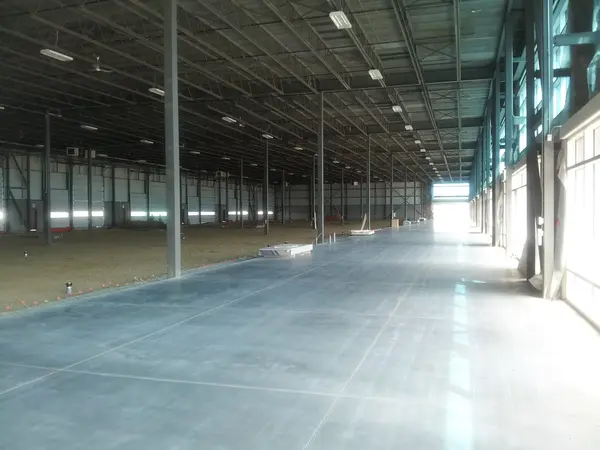 Completed commercial warehouse floor slab